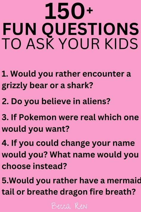 fun questions to ask kids Fun Questions To Ask Kids, Fun Questions For Kids, Questions To Ask Kids, Questions To Ask Your Kids, Family Activities Kindergarten, Family Activities Preschool, Free Family Activities, Kids Questions, Kids Activities At Home