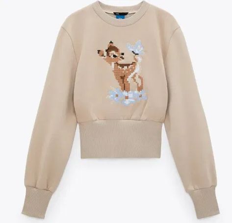 Bambi Sweatshirt, Zara Disney, Disney Tshirt, Disney Sweatshirt, Bambi Disney, Mickey Mouse Shorts, Zara Sweatshirt, Disney Fashion, Disney Sweatshirts