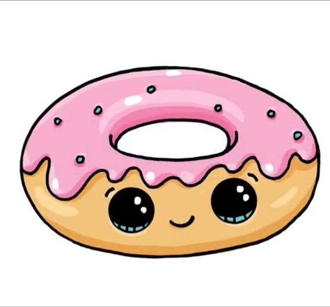 Drawing by Draw So Cute #cute #kawaii #chibi #cartoon #food #dessert #donut #pink #frosting #glazed #doughnut #drawing #DrawSoCute Doughnut Drawing, Dessert Donut, Draw So Cute, Kawaii Donut, Chibi Cartoon, Glazed Doughnut, Cartoon Food, Pink Frosting, Kawaii Chibi