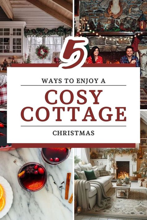 Nothing says cosy Christmas more than the cottagecore vibe. Here's 5 ways to make it happen this year! Winter Cottage Aesthetic, Cottage Style Christmas, Cottage Christmas Decorating, English Cottage Christmas, Cozy Cottage Interiors, Cozy Cottage Christmas, French Country Cottage Christmas, Cozy English Cottage, Country Cottage Living Room