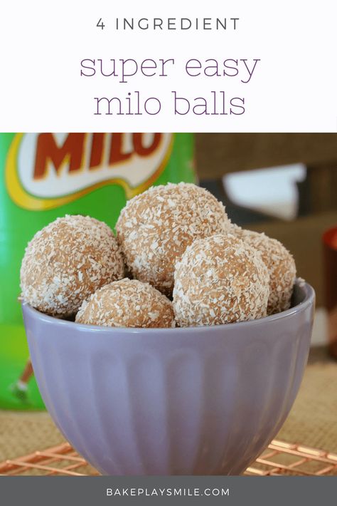 Milo Slice, Milo Balls, Plain Biscuits, Milo Recipe, Lunch Box Recipe, Desiccated Coconut, Australian Food, Easy Snack Recipes, Blue Bowl