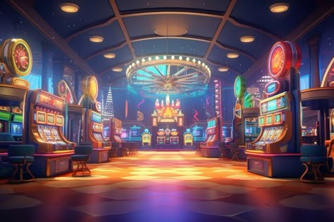 Download premium image of Casino nightlife game architecture.  by Hoshi about casino background design, slot machine, slot machine casino, casino screen, and amusement park 12342779 Anime Casino, Slot Game Background, Casino Bachelorette Party, Slot Background, Background Slot, Game Architecture, Casino Background, Casino Banner, Casino Room