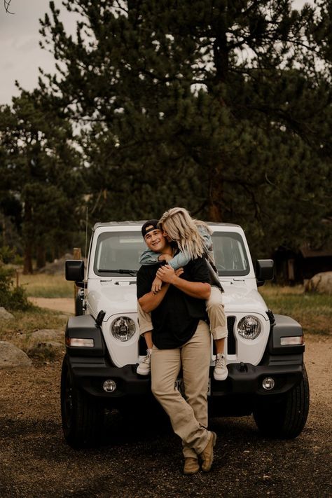 Adventure Engagement Photos With a Jeep | Playful Engagement Photos | Colorado Elopement Photographer | This couple had the most playful Colorado engagement pictures with some casual engagement outfit ideas! Find adventure couple engagement, colorado engagement photo locations, outdoor engagement photo poses and playful couples photography. Book Mataya for your playful engagement session or adventure elopement at matayabuck.com! Jeep Wrangler Couple Photoshoot, Jeep Wrangler Photoshoot Ideas, Fall Jeep Photoshoot, Couple Jeep Photoshoot, Couple Photos With Car, Couples Truck Pictures, Jeep Wrangler Couple, Jeep Couple Pictures, Jeep Photoshoot Ideas