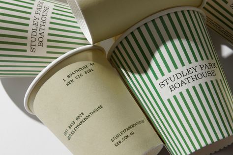 Studley Park Boathouse on Behance Bakery Branding, Cafe Branding, Collateral Design, Bakery Packaging, Coffee Cup Design, Row Boat, Coffee Branding, Packaging Design Inspiration, Cafe Design