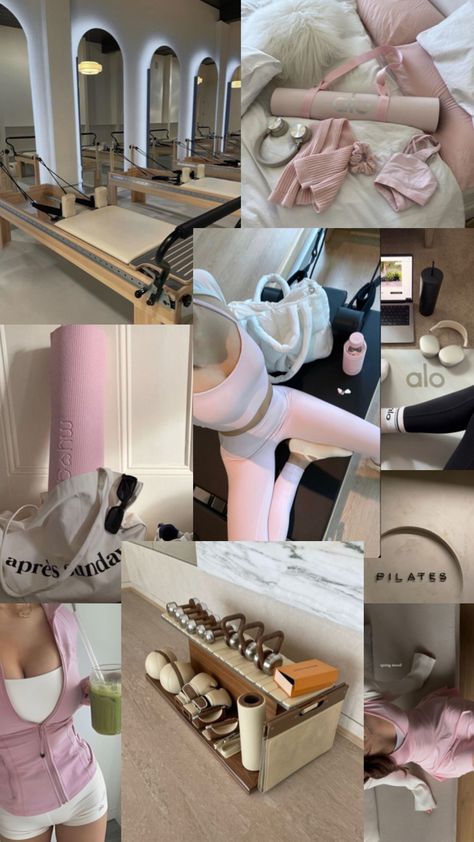 #moodboard #pilates #pink #wellness #aloyoga #workout Pilates Wife Aesthetic, Pilates Aesthetic Collage, Pilates Vision Board, Pilates Body Inspiration, Pilates Board, Wellness Girlie, Almond Daughter, Pilates Motivation, Pilates Aesthetic