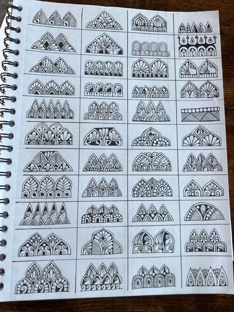 Mandala Pattern Practice Sheet Free, Zentangle Mandala Patterns, Mandala Art Lesson Step By Step, Mandela Art Pattern, Mandala Filling Patterns, Mandala Doodle Patterns, Mandala Art Basic Patterns, Mandala Fillers Patterns, Basic Mandala Patterns