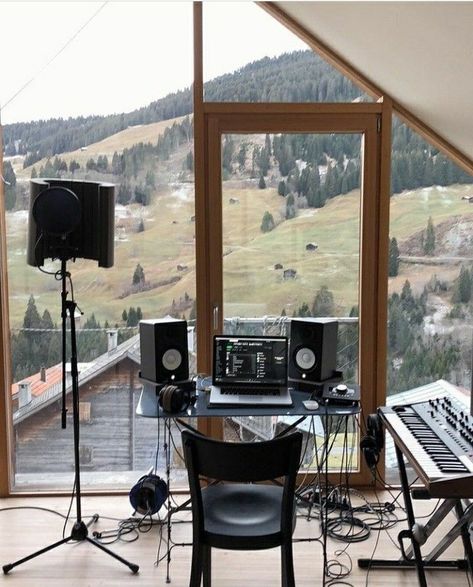 Basement Studio Music, Outdoor Recording Studio, Small Recording Studio, Music Studio Design, Film Composer, Acoustic Diffuser, Home Recording Studio Setup, Studio Vibes, Recording Studio Setup