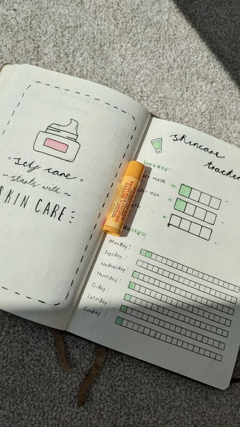 Skin Care Journal Pages, Skin Care Journal Ideas, Skin Care Bullet Journal, Skin Care Routine Journal, Skin Care Tracker, Skin Care Journal, Selfcare Tracker, Planer Ideas, Skin Care List