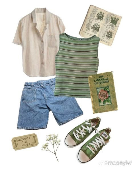 Cottage Core Summer Outfits Casual, Cmbyn Summer Outfits, Earth Tone Summer Outfits, Dream Clothes Aesthetic, Dream Clothes Summer, Little Women Outfit, Germany Summer Outfits, Outdoorsy Style Summer, 75 Degree Weather Outfit