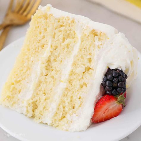 Classic Vanilla Cake, Perfect Cake Recipe, Lemon Layer Cake, Lemon Whipped Cream, Bakery Style Cake, Lemon Cakes, Lemon Layer Cakes, Citrus Recipes, Lemon Dessert