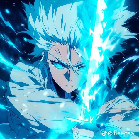 Toshiro Hitsugaya, Blue Avatar, Naruto And Sasuke Wallpaper, Bleach Anime Art, Glowing Art, Dream Anime, Blue Anime, One Peice Anime, Anime Expressions