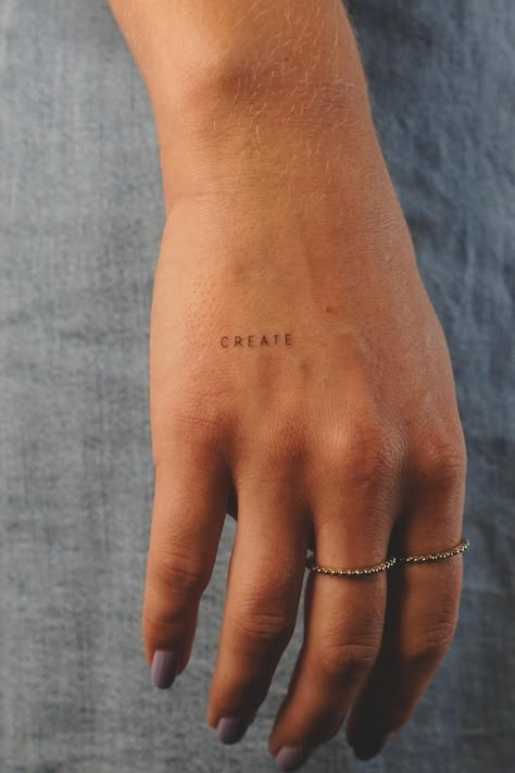 36 Best Small Hand Tattoo Ideas Small Hand Tattoo Ideas, Word Tattoos On Hand, 224 Tattoo, Wrist Hand Tattoo, Fine Line Tattoo Designs, Line Tattoo Designs, Create Tattoo, Wrist Tattoos Words, Hand Tattoo Ideas