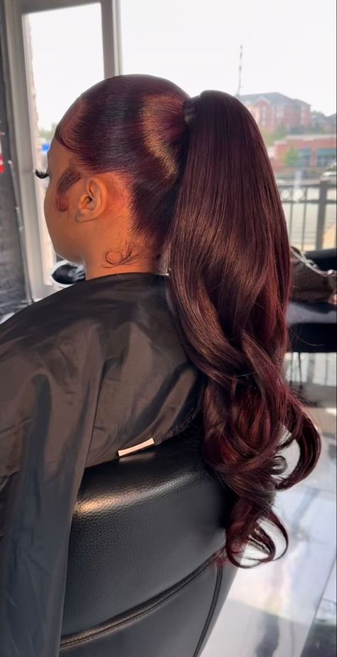 Weave Ponytail Hairstyles Half Up, Plait Ponytail, Haircuts For Square Face, Prom Hairstyles Black, Down Hairstyles For Prom, Future Hairstyles, Weave Ponytail Hairstyles, Hairstyles For Prom, Sleek Ponytail Hairstyles