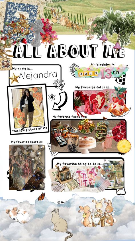 All about me All About Me Cute Aesthetic, All About Me Poster Ideas Projects, About Me List, About Me Page Ideas, About Yourself Template, About Me Poster Ideas, All About Me Poster Ideas, Scrapbook About Me, All About Me Collage