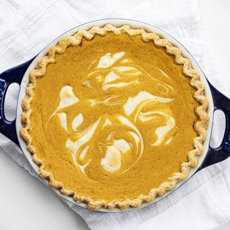 Pumpkin Cream Cheese Pie | i am baker Cold Pies, Cream Cheese Pie Recipes, Baking Fall, Cheesecake Pumpkin, Homemade Pie Recipes, Homemade Pecan Pie, Pie Christmas, Cream Cheese Swirl, Pumpkin Cream Cheese Pie