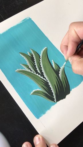 Pintura A Guache, Drawing Hands, Posca Marker, Infographic Illustration, Crafts Videos, Aloe Vera Plant, Hur Man Målar, Fun Illustration, Art And Illustration