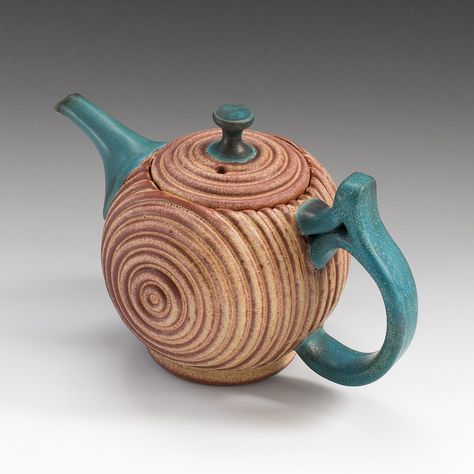 Teapot, Jeremy Smoler #ceramics #pottery #teapot Teapots Unique Ceramic, Handmade Teapot Pottery, Teapot Ceramic Handmade, Ceramic Teapots Handbuilt, Handmade Clay Pots, Pottery Tea Pots, Pottery Tea Pot, Teapot Handbuilt, Painted Ceramic Plates