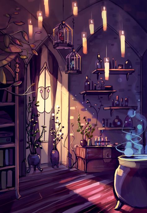 Wizard Library Concept Art, Fantasy Interior, Witchy Room, Fairy Room, Happy Feeling, Witch Wallpaper, Nature Witch, Witch Room, Witchy Wallpaper