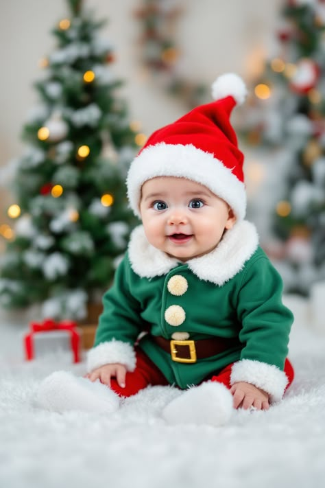 baby christmas outfit Baby Pictures With Santa, Baby Santa Pictures, Good Memories Quotes, Pictures With Santa, Santa Claus Pictures, Baby New Year, Baby Background, Baby Santa, Cute Photo Poses