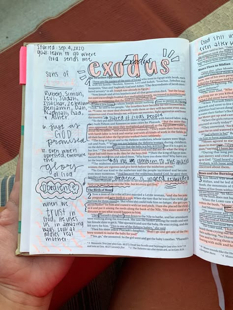 Bible Study Notes Exodus, Bible Notes Exodus, Exodus 1 Bible Journaling, Exodus Bible Notes, One Step Closer Bible, Exodus Bible Study Notes, Scripture Study Aesthetic, Bible Journaling Exodus, Exodus Bible Journaling