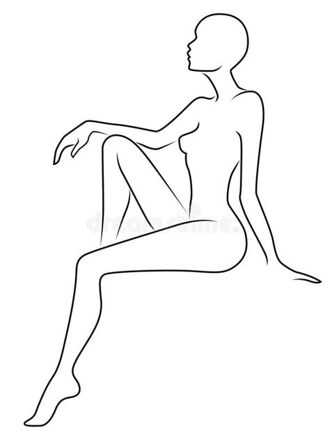 Women Sitting Drawing, Women’s Body Outline Drawing, Woman Sitting Tattoo, Body Outline Drawing Fashion Design, Lady Sitting Pose Drawing, Woman Sitting Pose Reference Drawing, Sitting Woman Drawing, Woman Sitting Drawing, Women Body Outline Drawing