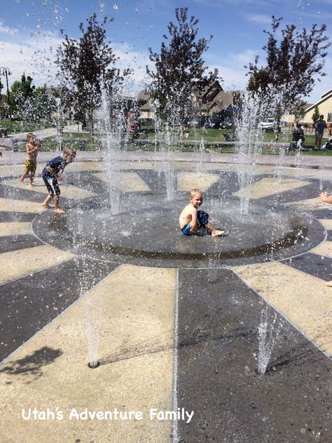 Water Park Ideas, Public Playground, Spray Park, Water Playground, Splash Park, Utah Adventures, Adventure Family, Urban Landscape Design, Garden Shower