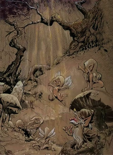 Wizards Concept Art - Mike Ploog Wizards 1977, Mike Ploog, Ralph Bakshi, Sf Art, Nature Spirits, Black White Art, Comic Illustration, Art Journal Inspiration, Sci Fi Art