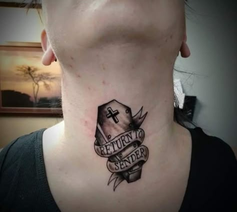 Return to Sender Tattoo by Pork Chop (TX) Return To Sender Tattoo, Mens Shoulder Tattoo, Shoulder Tattoo, Pork Chops, Tattoo Artists, Tatting, Tattoos