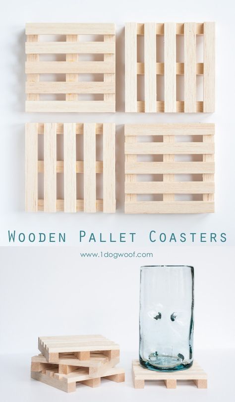 Pallet Art Diy, Mini Pallet Coasters, Pallet Coasters, Diy Popsicle Stick Crafts, Coasters Diy, Diy Projects Gifts, Popsicle Stick Crafts, Cadeau Diy, Diy Coasters