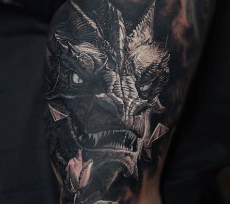 17 Best Dragon Tattoo Designs For Men & Women | PetPress Masculine Symbols, Best Dragon Tattoos, Dragon Tattoo Images, 20 Tattoo, Dragon Tattoo Arm, Metallica Logo, Dragon Tattoos For Men, Realistic Dragon, Dragon Sleeve