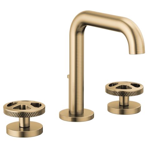 Litze® | Widespread Lavatory Faucet with High Spout - Less Handles 1.5 GPM Brizo Bathroom Faucet, Stainless Kitchen, Bar Faucets, Towel Dispenser, Kitchen Soap, Urban Industrial, Widespread Bathroom Faucet, Custom Shower, Gold Ceramic