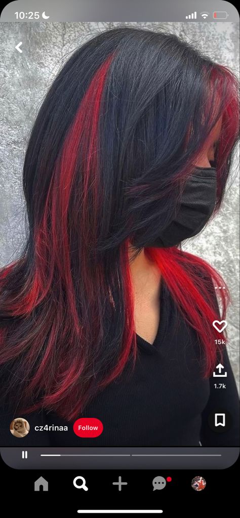 Red Peek A Boo Hair, Scare House, Peek A Boo Hair, Sunset Hues, Dye My Hair, Pink And Yellow, Bold Color, Hair Dye, Hair Colour