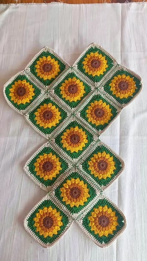 "Floral Fantasy: Sunflower Crochet Cardigan Love" Sunflower Granny Square Bag, Sunflower Bag Crochet, Sunflower Crochet Bag, Crochet Sunflower Bag, Sunflower Granny Square Pattern, Sunflower Granny Square, Sunflower Bag, Sunflower Crochet, Bear Patterns