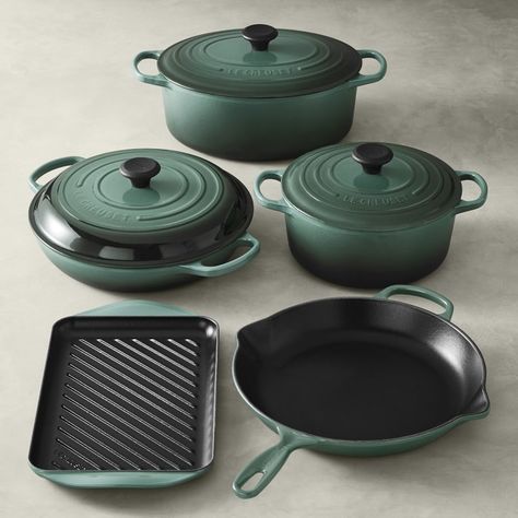 Le Creuset Signature Cast-Iron 8-Piece Cookware Set | Williams Sonoma Le Creuset Cookware, Enameled Cast Iron Cookware, Gas Stoves, Pots And Pans Sets, Pip Studio, Cooking Gadgets, Enameled Cast Iron, Cast Iron Cookware, Cookware Sets