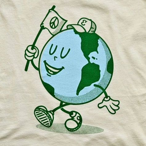 🌎 Happy Earth Day! 🌎 #looponetwo #eartday Earth Graphic Design, Earth Doodle, Earth Day Illustration, Earth Cartoon, Earth On Fire, Earth Drawing, Tshirt Merch, Earth Illustration, Experimental Design