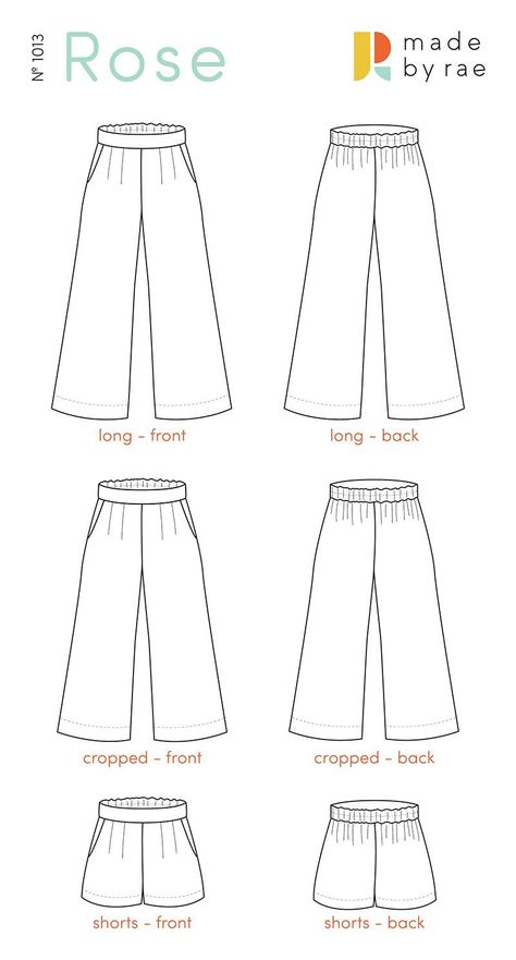 Rose Sewing Pattern - PDF Download Linen Pants Pattern, Rose Sewing, Winter Sewing Patterns, Shorts Sewing Pattern, Winter Sewing, Shorts Sewing, Beginner Sewing Patterns, Pants Sewing Pattern, Dress Making Patterns