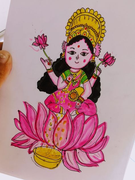 Laxmi Mata Drawing, Mata Drawing, Laxmi Mata, Drawings