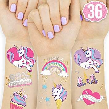 Kids Unicorn Party, Rainbow Unicorn Birthday Party, Štědrý Den, Rainbow Tattoos, Unicorn Tattoos, Rainbow Unicorn Birthday, Glitter Unicorn, Theme Tattoo, Unicorn Party Supplies