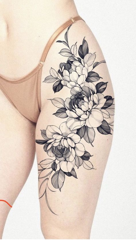 Tatoos Woman Chest, Tattoo Pisces, Divine Tattoo, Meaningful Tattoos For Men, Peony Flower Tattoos, Feminine Divine, Pisces Tattoo, Tattoo Artist Tattoo, Floral Thigh Tattoos