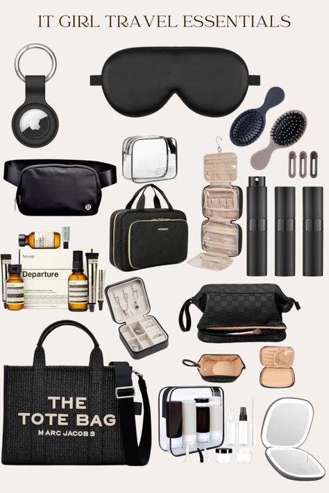 Neutral travel aesthetic. Items to pack in your travel bags. Travel minis, travel makeup bag, travel handbag, airtag, The Tote Bag, lululemon bag, vacation needs, what to pack for traveling, things to pack Airport Tote Bag Essentials, Neutral Travel Aesthetic, Brown Tote Travel Bag With Dust Bag, Trendy Travel Cosmetic Tote Bag, Travel Bag Aesthetic Airport, Airport Tote Bag, Amazon Travel Toiletries, Skincare Travel Bag Aesthetic, Tote Bag Essentials