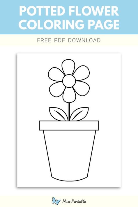 Potted House Plants, House Colouring Pages, Color Worksheets, Sunday School Crafts, Flower Coloring Pages, Free Coloring Pages, School Crafts, Free Coloring, Coloring Page