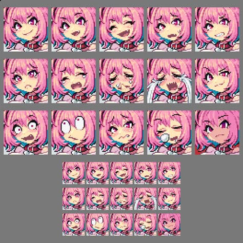 How To Draw Pixel Art, Bubble Pixel Art, Pixel Character Sprite, Pixel Art Portrait, Pixel Sprites, Character Sprite, Piskel Art, Drawing Face Expressions, Pixel Art Background