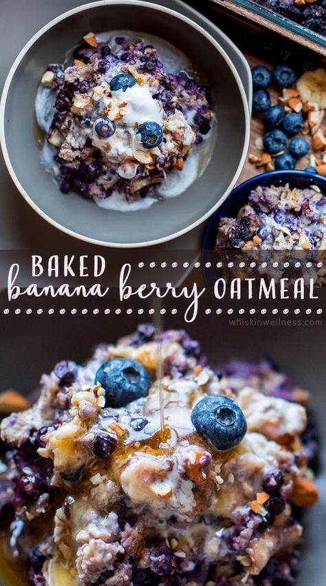 Baked Oatmeal Recipes Healthy, Berry Oatmeal, Baked Oatmeal Cups, Healthy Food Menu, Baked Oatmeal Recipes, Healthy Baked, Healthy Oatmeal, Baked Banana, Healthy Diet Recipes