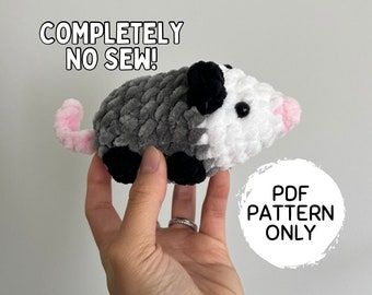 Mini Possum Crochet, Easy No Sew Crochet Animals, Mini Amigurumi Free Pattern No Sew, Crochet Opossum Amigurumi Free Pattern, Best Selling Crochet Amigurumi, Free Possum Crochet Pattern, Easy No Sew Amigurumi Free Pattern, Crochet Opossum Free Pattern, Crochet Pdf Pattern Free