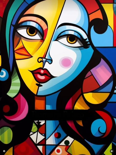 Abstract Pop Art Painting, Pop Art Painting Ideas Simple, Paintings Of Faces, Cubist Portraits, Fun Art Ideas, Ideas Para Cuadros, Steampunk Artwork, Women Drawing, Gold Art Painting