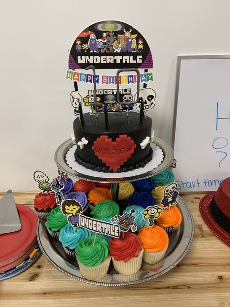 Deltarune Birthday Party, Undertale Birthday Cake, Undertale Party Ideas, Undertale Birthday Party Ideas, Undertale Birthday Party, Undertale Cake, Undertale Party, Undertale Birthday, Starbucks Hacks