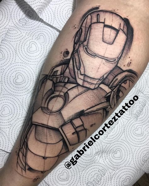 Avengers Tattoo Design, Tattoo Ideas Avengers, Avengers Tattoo Ideas, Gauntlet Tattoo, Uncharted Tattoo, Iron Man Gauntlet, Marvel Tattoo Sleeve, Darkside Tattoo, Iron Man Tattoo