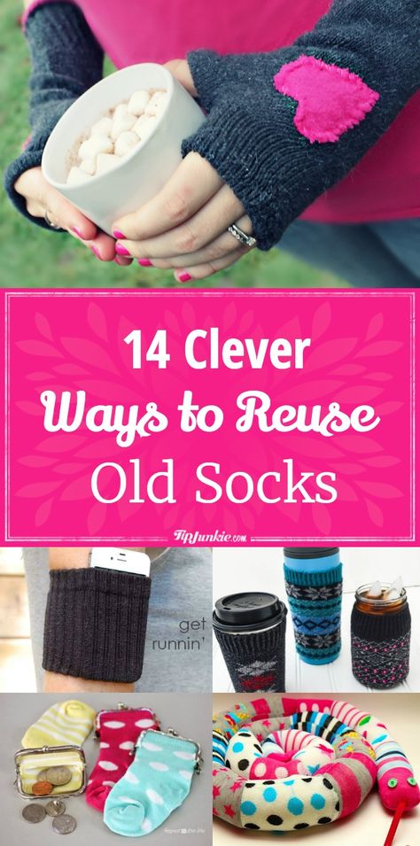 14 Clever Ways to Reuse Old Socks via @tipjunkie Sock Ideas, Reuse Old Clothes, Recycle Old Clothes, Mismatched Socks, Diy Recycled Projects, Upcycle Clothes Diy, Diy Socks, Sock Crafts, Diy Projects For Kids