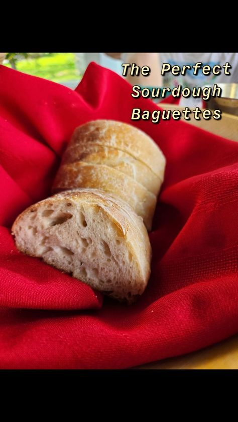 What's better than a warm and fluffy baguette? Easy, it's one that you make with your own sourdough starter! This recipe makes delicious loaves that you'll love. Sourdough Bagette Recipes, Sour Dough Baguette Recipes, Sourdough Baguette Recipe With Starter, Sourdough Baguette, Baguette Sourdough, Sourdough French Baguette, Same Day Sourdough Baguette, Sourdough Baguette Recipe, Baguette Recipe