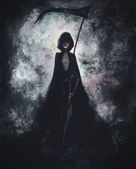 These boots are made for stalkin’! I couldn’t let this month go by without painting a glam grim reaper. ☠️ Prints are in my shop. (Edit- original is sold.) 🖤 I hope everyone is having a safe Halloween weekend! :) #gouachepainting #grimreaper #halloweenart Women Grim Reaper, Glam Reaper, Ghost Goth Aesthetic, Modern Grim Reaper, Grim Reaper Monster High, Horror Vintage, Grim Reaper, Gouache Painting, Halloween Art